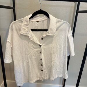 White Button-Up Women's Top